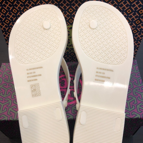 NIB Tory Burch Studded Logo Jelly Flip Flop Sz. 8 - Picture 5 of 6